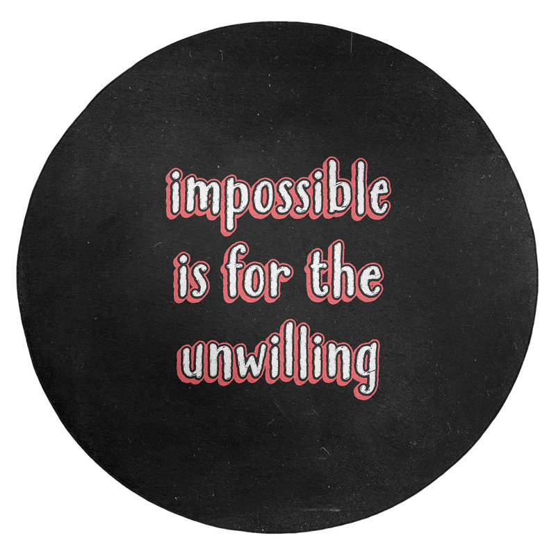 Quotes Chenille Indoor Rug, Round 5'