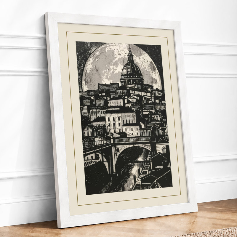 Cathedral Through Arch Vintage - Print, A4 - 29.7 x 21.0 cm, White