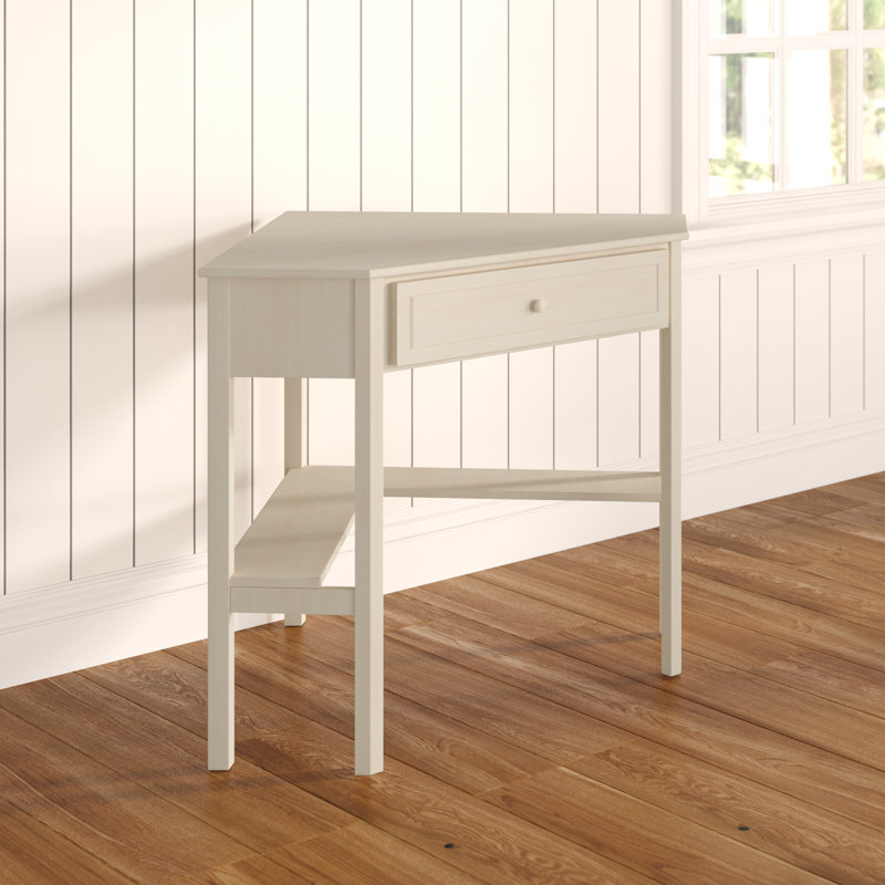 Carfi Solid Wood Writing Desk, Antique White