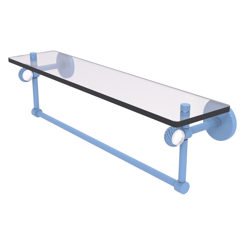 Tablette flottante avec barre à serviettes Clearview, H 6,2 po x l 22 po x P 5,65 po, Bleu troll plat