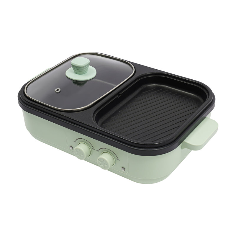 Fondue portative multi-usages avec barbecue électrique, contrôle de température double
