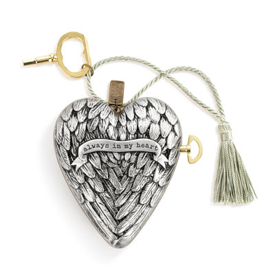 Always In My Heart Musical Sculpted Art Heart - 3.5In