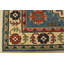 Tapis Kazak 4′ x 5′11″ en laine bleue, noué à la main, style tribal oriental