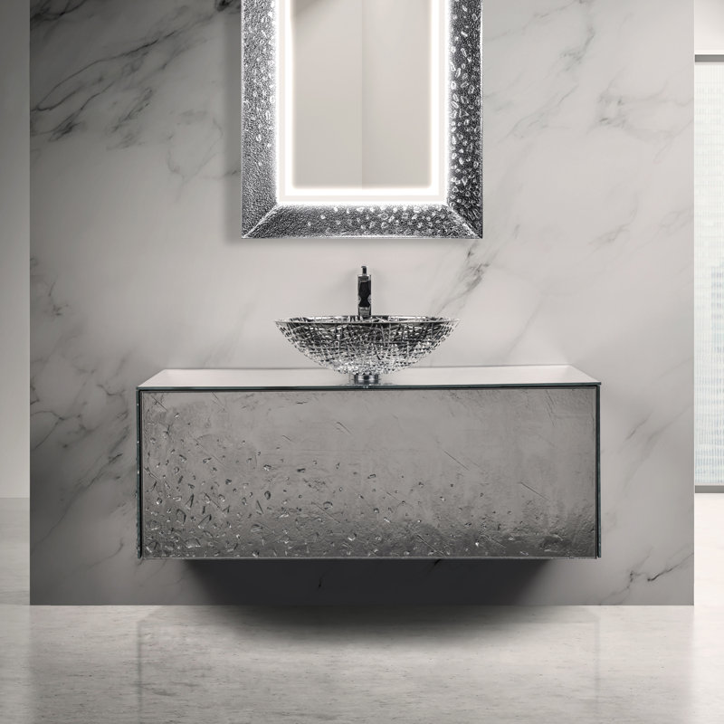 Luxury Crystal Wallmount Bathroom Vanity, 48"