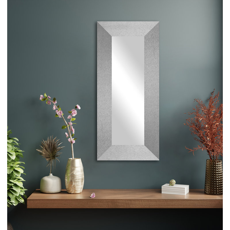 Miroir mural Maci Eileen, 18 po x 33 po, Argent platine