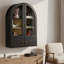 Armoire murale arquée avec portes en verre et armoire de rangement inférieure, tablettes réglables, organisateur de salle de bain