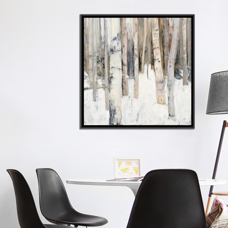 " Warm Winter Light I " by Julia Purinton, 18" H x 18" W x 1.5" D, Black Framed Canvas, No Matte