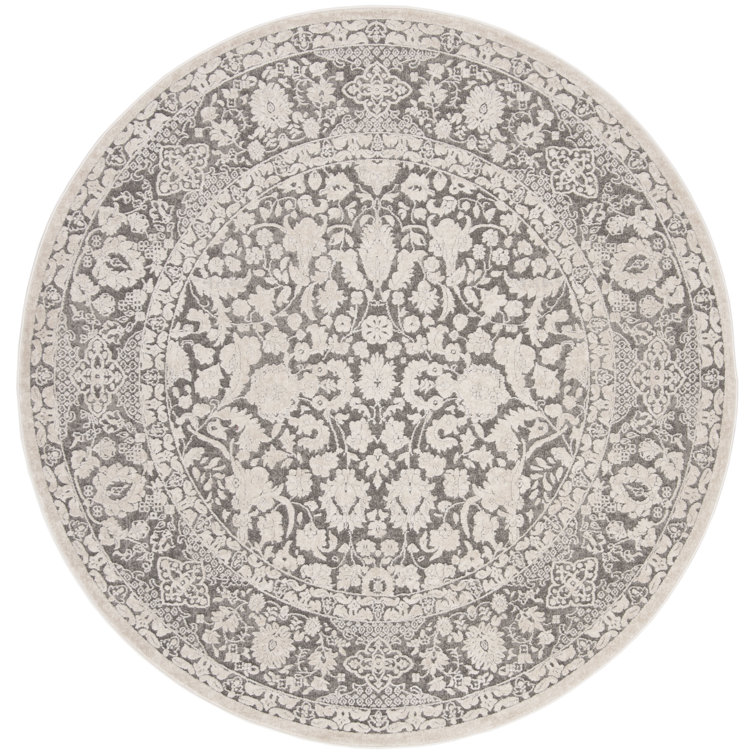 Calidia Oriental Dark Gray/Cream Area Rug