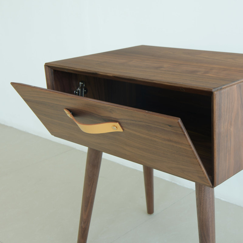 Table de chevet 1 tiroir Guthry Mid Century - Noyer noir américain