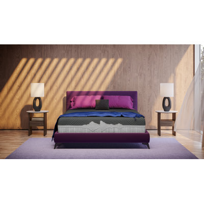 GoodVibeSleep Calm 11.5'' Medium Charcoal Infused Hybrid Mattress and Adjustable Base