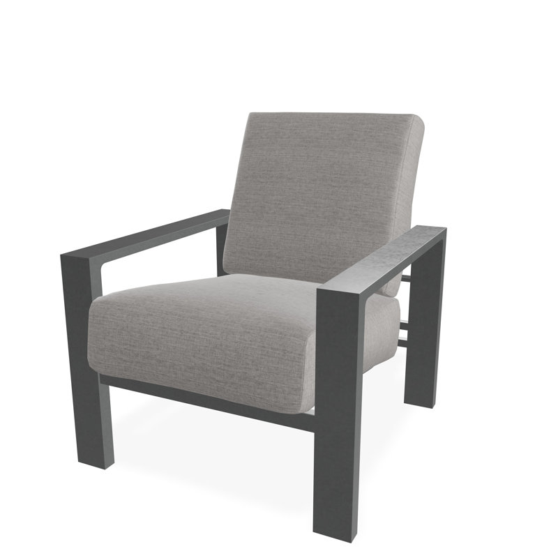 Larssen Deep Seating Cushion Arm Chair, Graphite, Rain Graystone