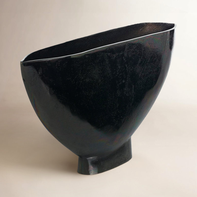 Vase de table en métal Antwonette, H 9,5 po x l 16 po x P 3 po