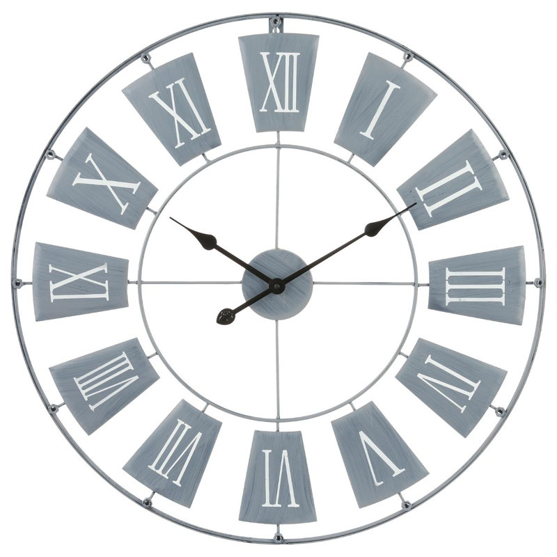 Amoban Metal Wall Clock, Grey