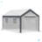 Outsunny 12' x 7' x 7' Greenhouse, Walk-in Outdoor Tunnel Green House with PE Cover, Steel Frame, 2 Roll-Up Zipper Doors & 4 Windows for Flowers, Vegetables, Tropical Plants, White/Dark Gray-136061869-136061868