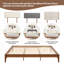Base de lit plateforme en bois de bambou sec de 12 pouces, avec lattes de bois et support en métal, aucun sommier requis, assemblage facile-114894058-114894059