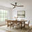 56" Solid Wood Blades Dimmable Propeller Ceiling Fan with LED Light and Remote Control, 3 Color Lights, 6-Speed Reversible DC Motor