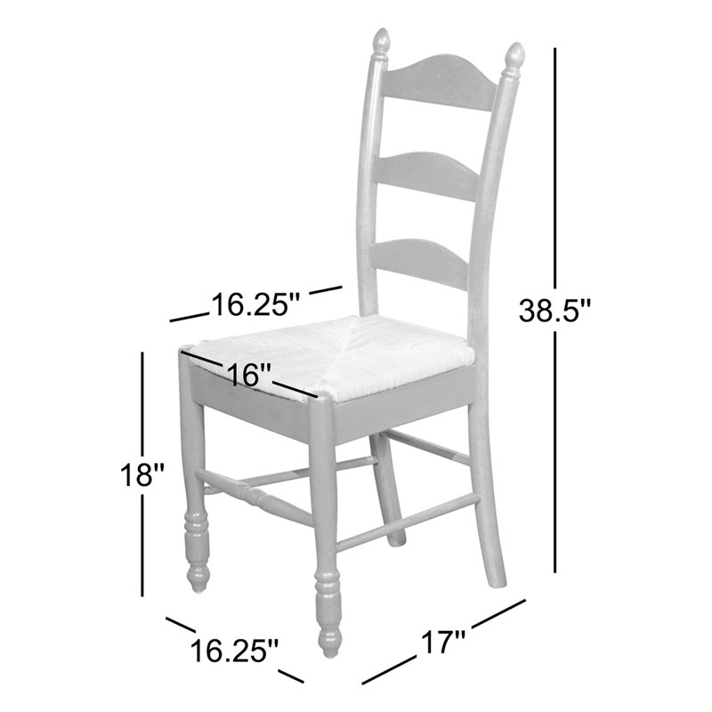 Chaise d'appoint à dossier échelle Amasya, Noir