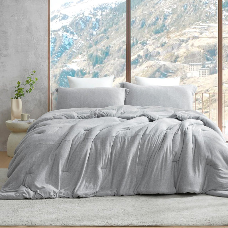 Ensemble d'édredon en polyester, Gris, Édredon pour très grand lit + 2 très grandes ta