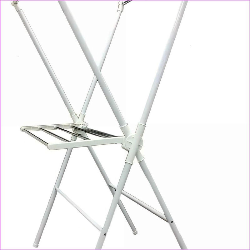 Séchoir à linge, pliable réglable de 51 po de hauteur | Blanc | Métal