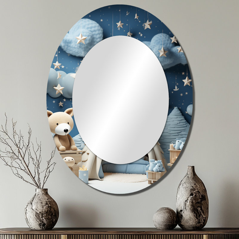 Miroir mural ovale pour enfant, 40 po x 30 po