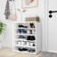 Armoire à chaussures en bois d'ingénierie blanc lustré 23,6 x 13,8 x 27,6 po-891671704