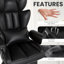 Ergonomic Adjustable Reclining Swiveling Office Chair - Faux Leather with Footrest for PC-127376177
