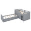 Lit plateforme simple à faible encombrement avec 7 tiroirs et garde-corps complets (GRIS)-418517561