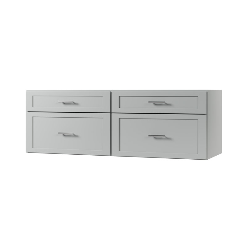 Meuble-lavabo mural flottant double 60 po Disar, Gris