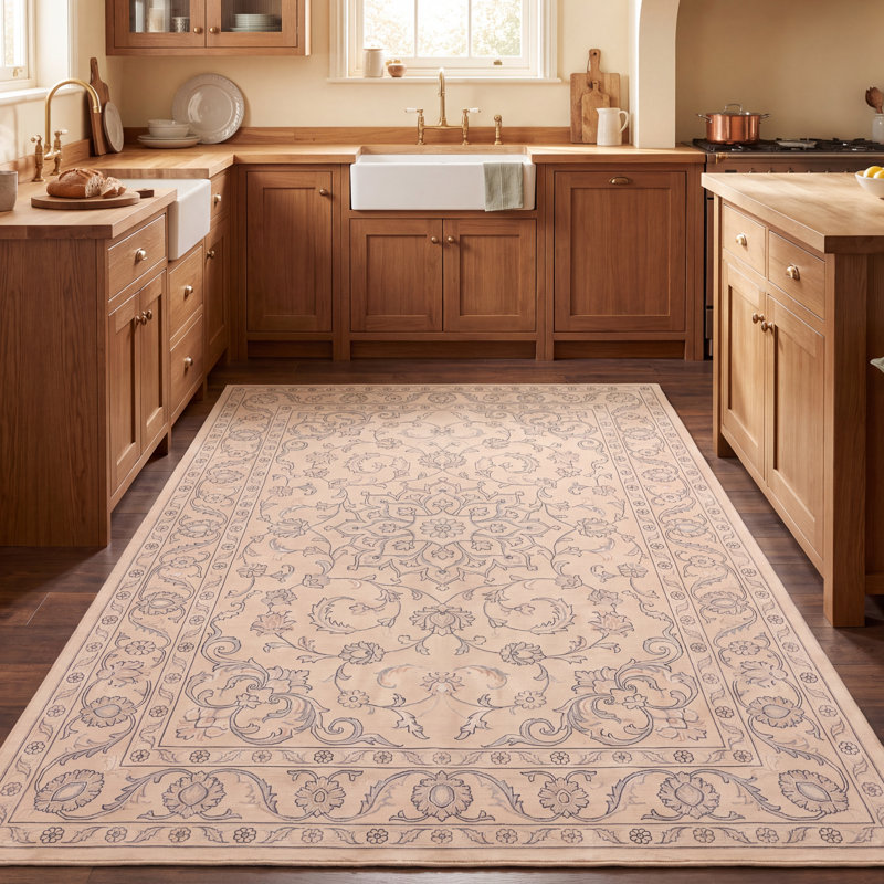 Tapis Bracken traditionnel de style persan audacieux, gris crème ivoire beige rose, lavable à la machine, antidérapant, à poils courts, pour l'intérieur et l'extérieur, adapté aux animaux domestiques, idéal pour le salon, la chambre, la salle à manger, l'entrée, le couloir ou le bureau.