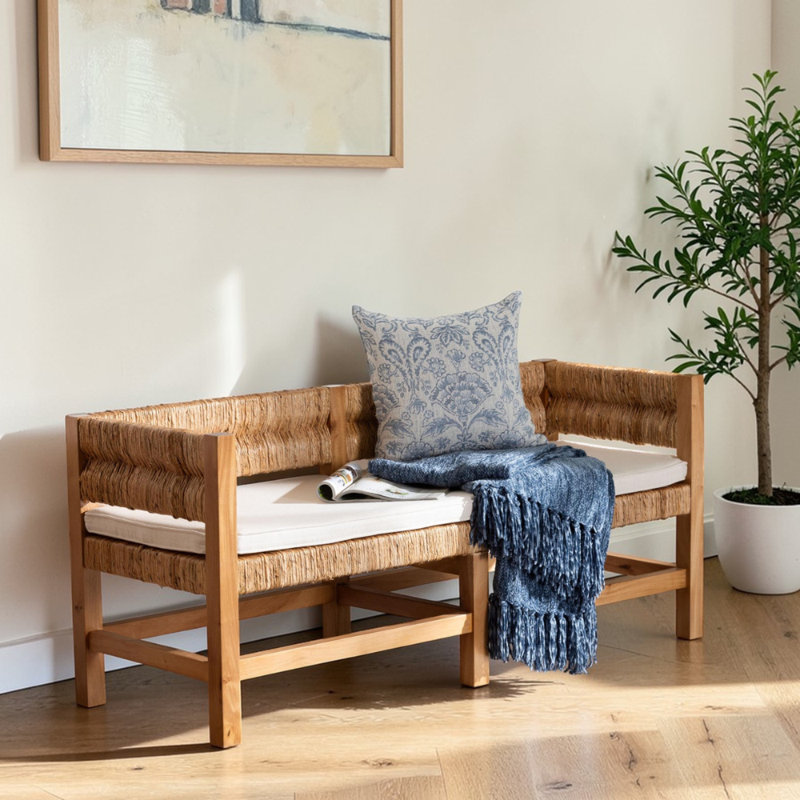 Banc d'appoint tissé à la main Elron en brun naturel Elron