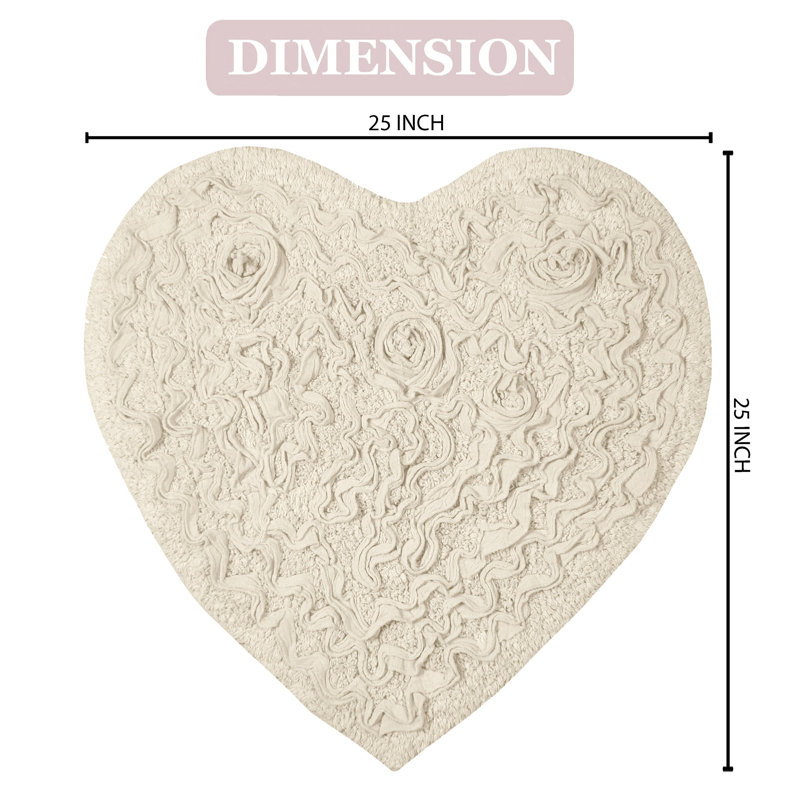 Tapis pour salle de bain en coton Skakke, Ivoire