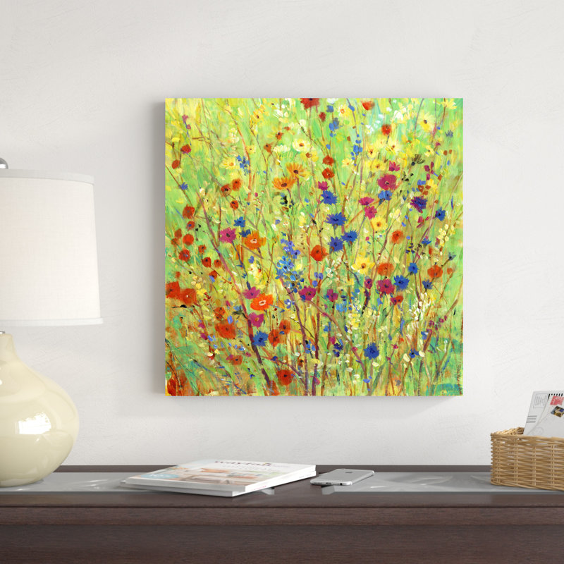 «Wildflower Patch II» par Timothy O 'Toole - peinture sur toile tendue, H 20 po x l 20 po