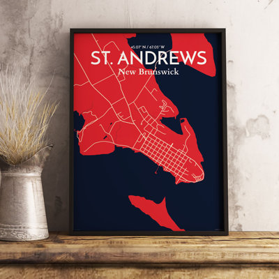 St. Andrews City Map - No Frame Print