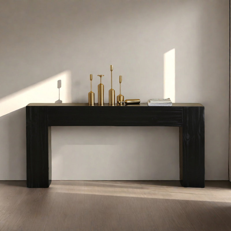 Console Retro Minimalist Art, H 31,5 po x l 78,74 po x P 15,75 po, Noir, noir, noir, noir
