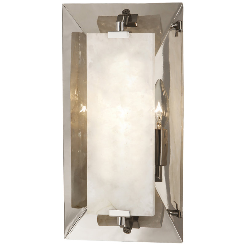 Gemma Wall Sconce - Polished Nickel, Alabaster Accent, Polished Nickel