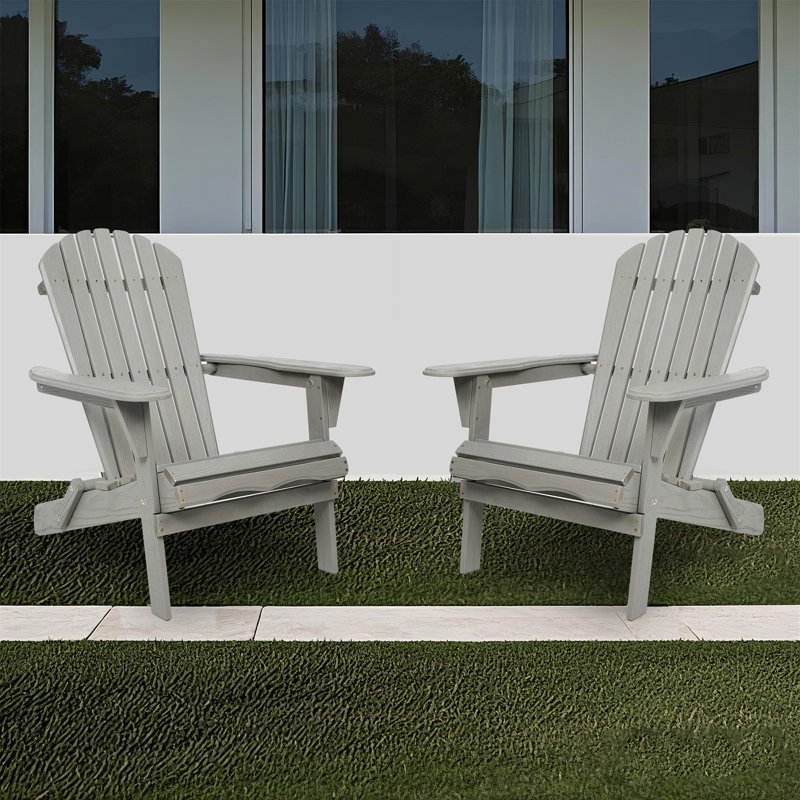 Wood Lounge Patio Chair For Garden Outdoor Wooden Folding Embossed Adirondack Chair Set Of 2 Solid Cedar Wood Lounge Patio Chair With Wood Grain
