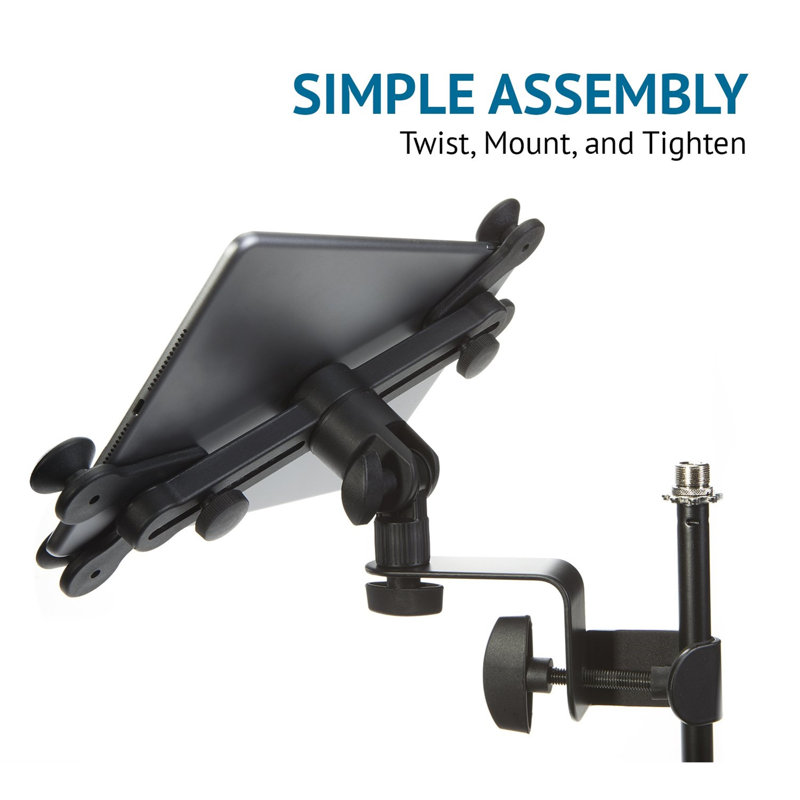 LyxPro Microphone Stand with Adjustable 360 Degree Swivel for Tablet iPhone iPad and Android