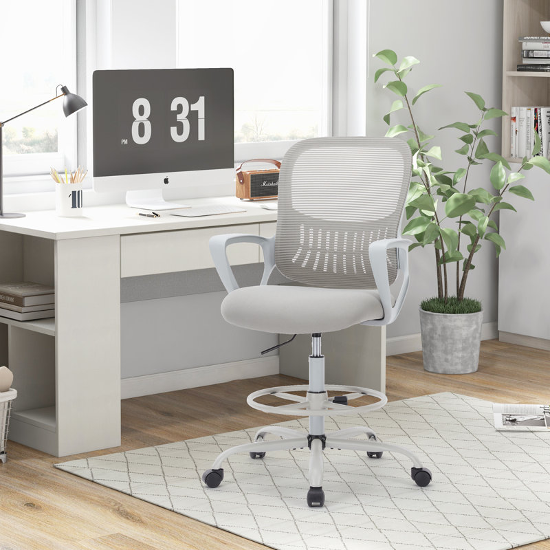 Chaise de travail ergonomique en maillage, Gris clair