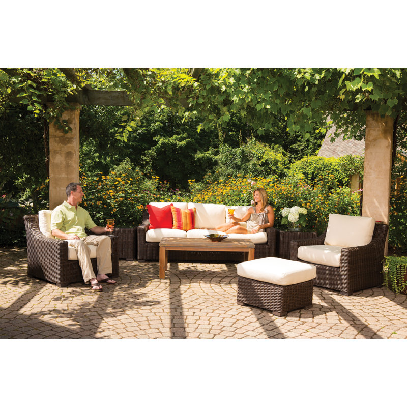 Mesa Outdoor Ottoman, Serene Ocean