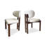 Chaise d'appoint blanche à dossier bas (ensemble de 2)