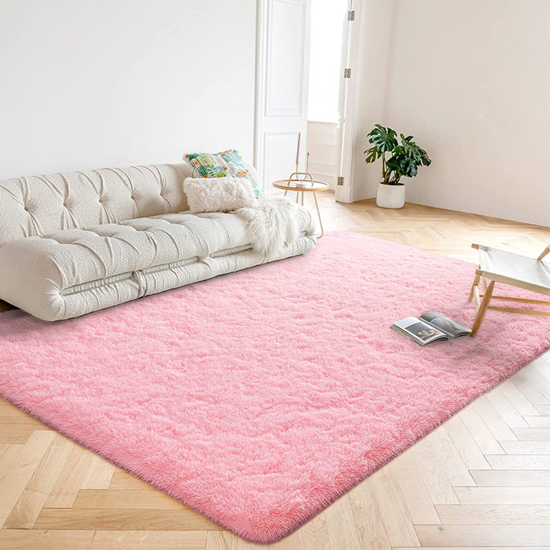 Shahen Rectangle Shag Area Rug, Rectangle 4' x 6', Pink