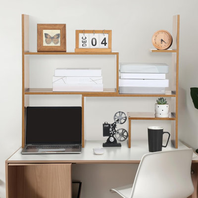 Desktop Bookshelf Wooden Desktop Storage Organizer