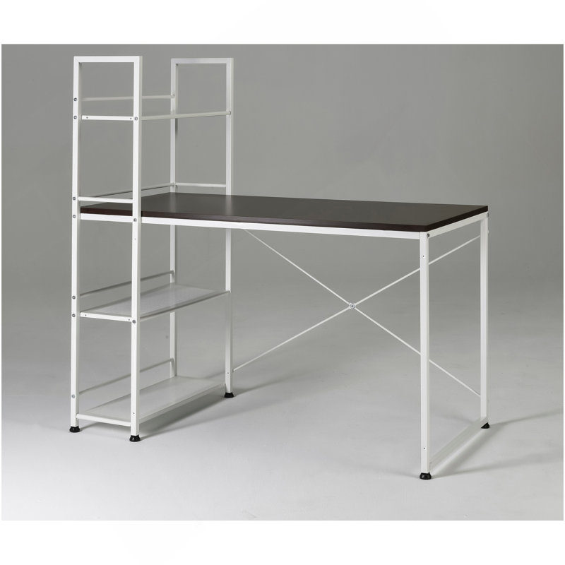 Reversible Smart Workstation Wooden Desk White/Brown