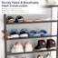 36 range-chaussures à suspendre au-dessus de la porte, 36 rangements de chaussures suspendus à 12 niveaux, gris acier