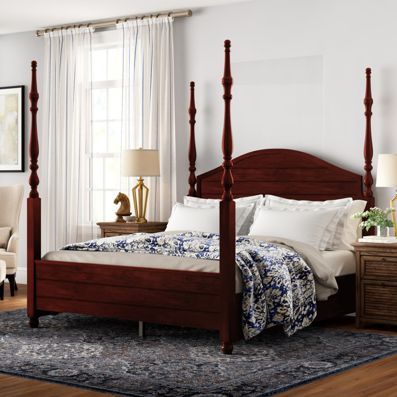 Shelby Solid Wood Bed, Red, King