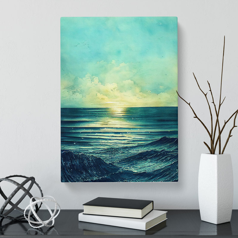 Seascape Ink Wash Vol.1 - Wrapped Canvas, 76cm H x 50cm W x 3cm D