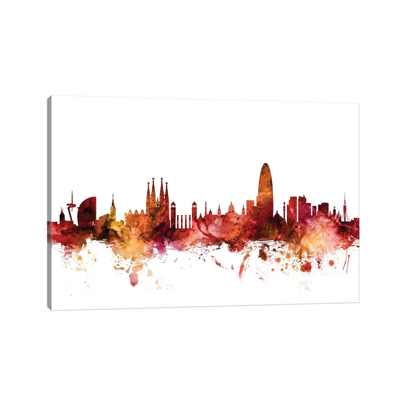 Barcelona, Spain Skyline by Michael Tompsett - Wrapped Canvas Gallery-Wrapped Canvas Giclée, 20.32 cm H x 30.48 cm W