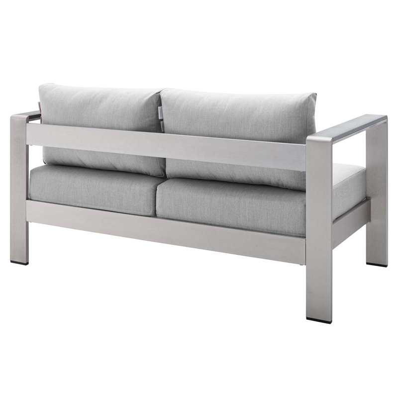 Shore 7 Piece Sunbrella Sofa Seating Group with Cushions, White Sunbrella®