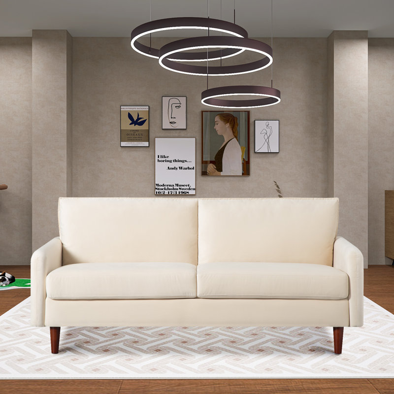 Causeuse en velours 70,9 po Jalycia, Velours beige