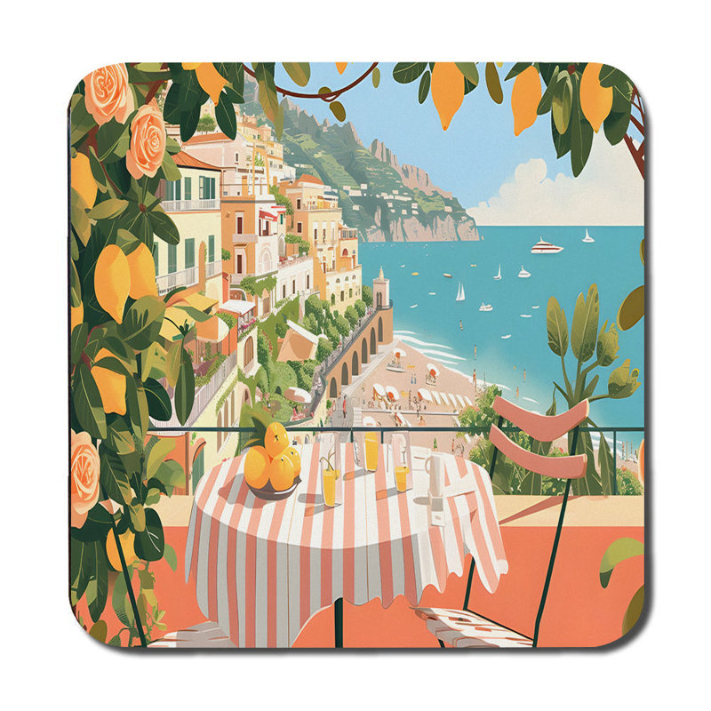Mediterranean Seaside Cafe Placemats And Coasters Set